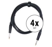 4x Cable Jack Connecteur Amplificateur Enceinte Audio Mono 6.35mm (1/4'') 2.5 m