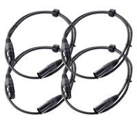 4x Cable XLR 1m Microphone Haut parleur Sonorisation PA Studio Live Female Male
