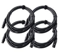 4x Cable XLR 5m Microphone Haut parleur Sonorisation PA Studio Live Female Male