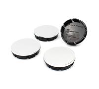 4X Cache-moyeu 56 ou 60 mm diamètre Plastique ABS avec Capuchon en Aluminium anodisé pour Jantes enjoliveurs Accessoires pour Voitures (Chrome, 60mm Ø)