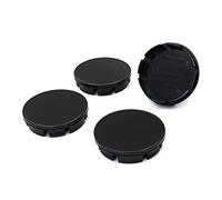 4X Cache-moyeu 56 ou 60 mm diamètre Plastique ABS avec Capuchon en Aluminium anodisé pour Jantes enjoliveurs Accessoires pour Voitures (Noir, 60mm Ø)