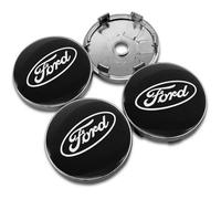 4X CACHE MOYEU CENTRE DE ROUE Pour FORD NOIR 54MM Embleme Logo Insigne Jante