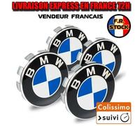 4x Cache Moyeu Jante Centre De Roue Enjoliveur Bmw 68mm Bleu Et Blanc Neuf