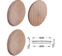 4x Cache trou bois 35 mm Hêtre naturel vis plastique capuchon protection perçage