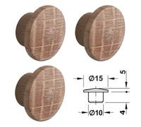 4x Cache trou bois naturel 10 mm Chêne vis plastique capuchon protection perçage
