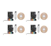 4X Carte Son PCIe 5.1, PCI Express Surround 3D Carte Audio pour PC avec Haute Performance Sonore Directe et Support Bas Profil