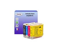 T3AZUR - 4x Cartouches compatibles avec Brother LC1000 XL pour Brother FAX-1560, FAX-1860, FAX-1960 Noir, Cyan, Magenta, Jaune
