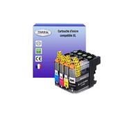 T3AZUR- 4x Cartouches compatibles avec Brother LC123XL pour Brother MFC-J470DW, MFC-J4710DW, MFC-J650DW,MFC-J6520DW Noir, Cyan, Magenta, Jaune