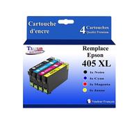 4 Cartouches compatibles avec Epson WF-7830DTWF, WF-7835DTWF, 405XL -