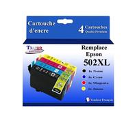 - 4x Cartouches compatibles avec Epson WorkForce WF-2860DWF, WF-2865DWF, WF-2880DWF, WF-2885DWF, 502XL