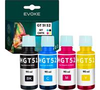 4x cartouches d'impression Cartouche d'encre pour HP GT51 GT52 | Jeu noir + couleur | Remplacement pour Ink Tank 315 410 415 Smart Tank 510 515