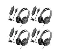 4X Casque Stéréo pour Centre D'Appels avec Microphone Antibruit pour Zoom Skype Office Call Center Home Podcast