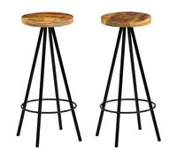 4x Chaise de Bar Bois Massif de Manguier Cuisine Salle à Manger vidaXL