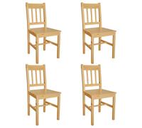 4x Chaise de Salle à Manger Bois Blanc et Naturel Chaises de Cuisine vidaXL