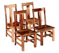 Vidaxl Chaises À Manger Lot De 4 Bois Massif Marron