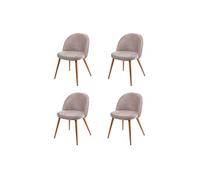 4x chaise de salle à manger HWC-D53 en velours gris brun