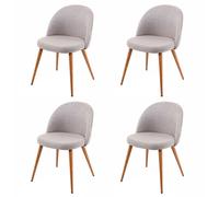 4x Chaise De Salle À Manger Hwc-D53, Fauteuil, Style Rétro Années 50, En Tissu Gris Clair Gris
