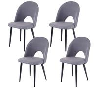 Lot de 4 chaise mendler interieur non pliable H. 85 cm en plastique gris Gris G