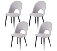 4x Chaise De Salle À Manger Hwc-D73, Fauteuil, Tissu Gris Gris
