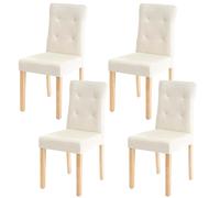 Lot de 4 chaises de salle à manger HWC-E58 similicuir crème pieds clairs