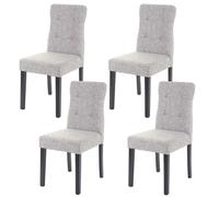 4x chaise de salle à manger HWC-E58, fauteuil tissu gris, pieds foncés