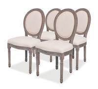 4x Chaise de Salle à Manger Lin Chaise à Manger Chaise de Cuisine vidaXL