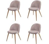 4x chaise de salle à manger HWC-D53 en velours gris brun