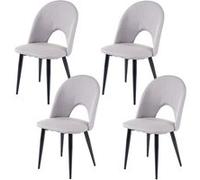 4x Chaise De Salle À Manger Hwc-D73, Fauteuil, Tissu Gris Gris