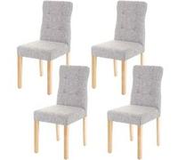 4x Chaise De Salle À Manger Hwc-E58, Fauteuil Tissu Gris, Pieds Clairs Gris
