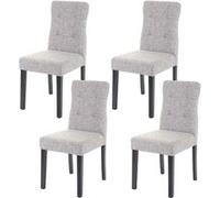 4x chaise de salle à manger HWC-E58, fauteuil tissu gris, pieds foncés