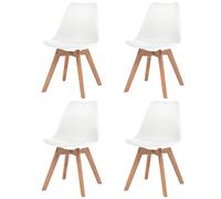 4x Chaise de Salle à Manger Plastique Gris Sièges Cuisine Dîner Repas vidaXL