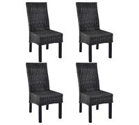 4x Chaise de Salle à Manger Rotin Kubu Bois de Manguier Cuisine Dîner vidaXL