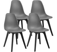 4x Chaise Design Gris/Noir Salle à manger Chaise Plastique Scandinave [en.casa]
