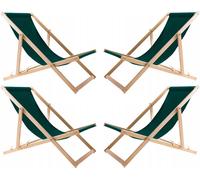 4x chaise longue en bois de hêtre chaises longues confortables en bois vert idéal pour la plage, le balcon, la terrasse