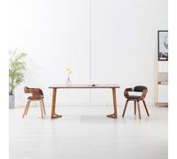 4x Bois Courbé Chaises de Salle à Manger Chaises à Dîner Chaises de Repas Chaises à Manger Chaises de Cuisine Intérieur Maison Gris Foncé Tissu