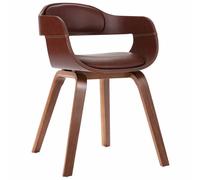 4x Chaise Salle à Manger Bois Cintré Cuir Artificiel Chaises de Cuisine vidaXL