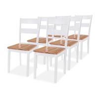 4x Chaise Salle à Manger Hévéa Blanc Chaise à Manger Chaise de Cuisine vidaXL