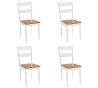 4x Chaise Salle à Manger Hévéa Blanc Chaise à Manger Chaise de Cuisine vidaXL