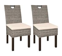 4x Chaise Salle à Manger Rotin Kubu Bois de Manguier Chaise de Cuisine vidaXL