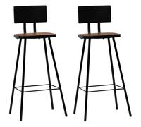 Chaises De Bar 2 Pcs Bois Massif De Récupération Brun
