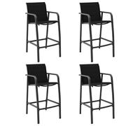 Chaises de bar de jardin lot de 4 Noir Textilène