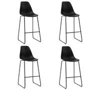 4x Chaises de Bar Noir Plastique Tabouret Fauteuil Siège Bistrot Pub vidaXL