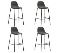 4x Chaises de Bar Noir Tissu Tabouret Fauteuil Siège Bistrot Comptoir vidaXL