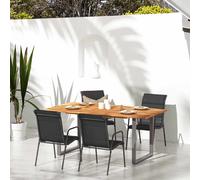 4x Chaises de Jardin Acier et Textilène Noir Fauteuils Terrasse Patio vidaXL