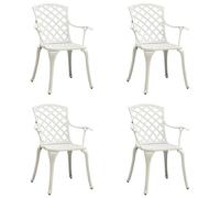 4x Chaises de Jardin Aluminium Coulé Noir Fauteuils Salle à Manger vidaXL