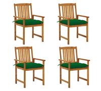 4x Chaises de Jardin avec Coussins Bois d'Acacia Massif Extérieur vidaXL