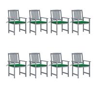 4x Chaises de Jardin avec Coussins Gris Bois d'Acacia Massif Extérieur vidaXL