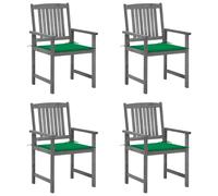 Vidaxl Chaises De Jardin Avec Coussins 4 Pcs Gris Bois D'acacia Massif Gris