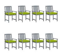 4x Chaises de Jardin avec Coussins Gris Bois d'Acacia Massif Extérieur vidaXL