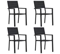 4x Chaises de Jardin PEHD Aspect de Bois Patio Terrasse Extérieur vidaXL
